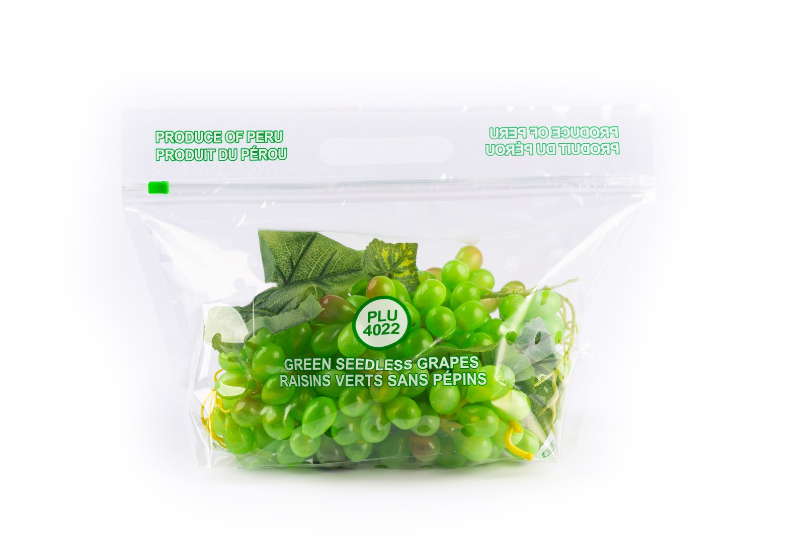 SunFresh green seedless grapes retail pouch