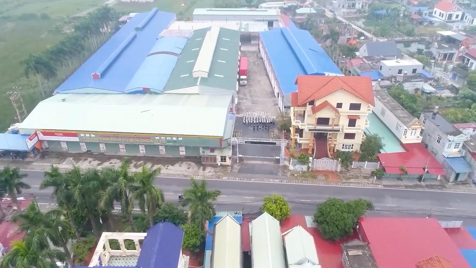 Aerial view of Phuc Tinh Vietnam Packaging Production factory in Hai Phong, Vietnam