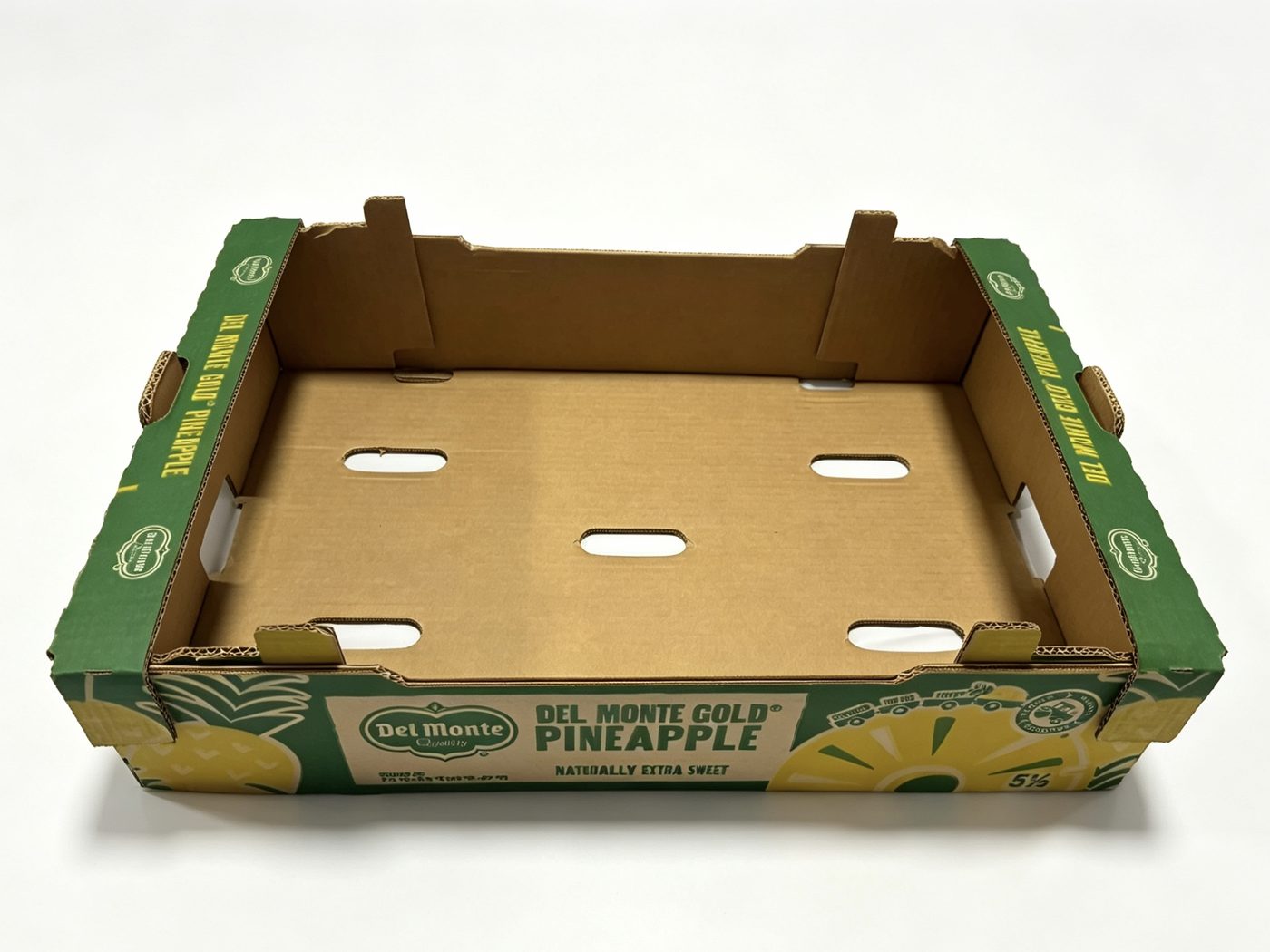 Green pineapple display tray carton