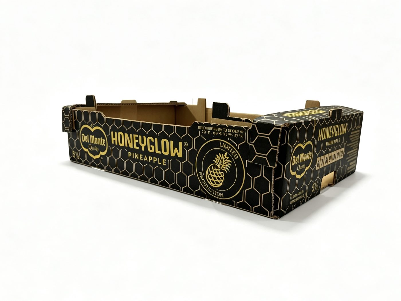 Black honeycomb print pineapple tray