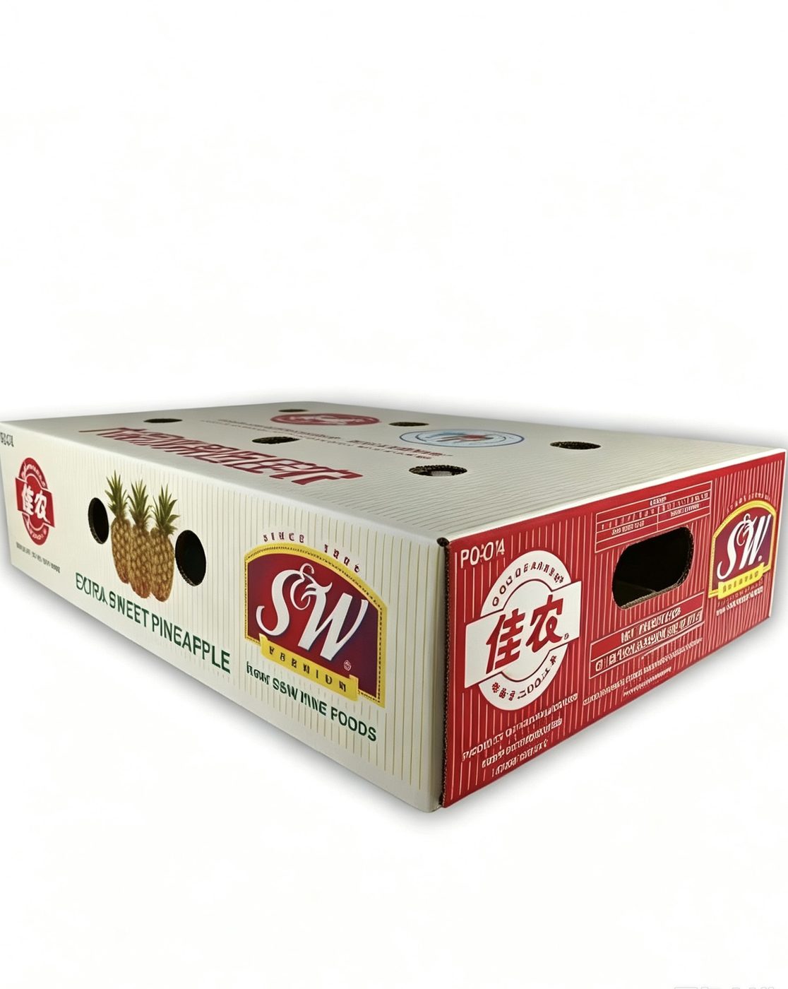 White two-piece pineapple carton