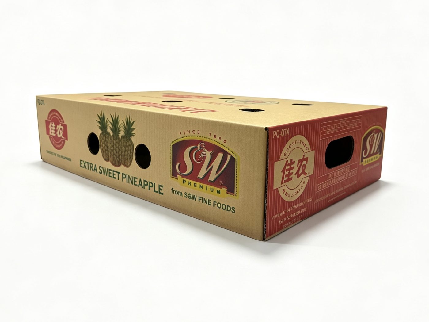 Kraft pineapple carton with brand print