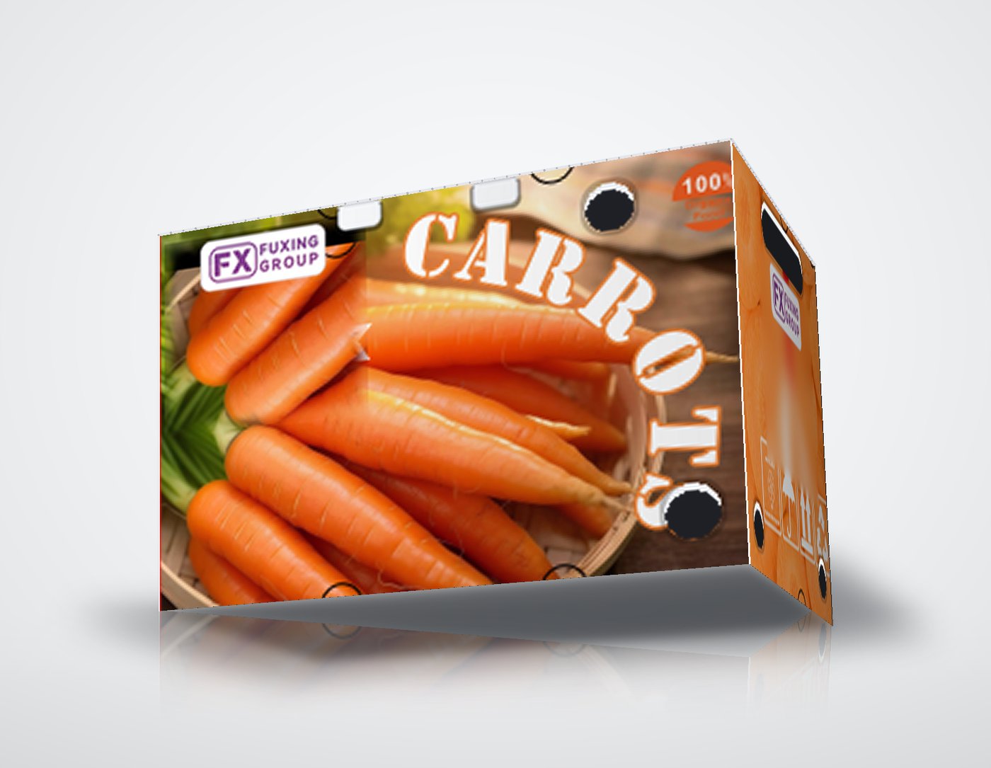 PP corrugated box for carrots